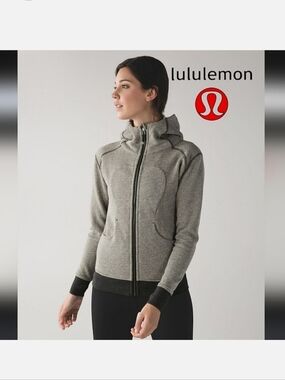 Lululemon On The Daily Hoodie in Heathered Black/Heathered Dark Grey Sz 2 Small